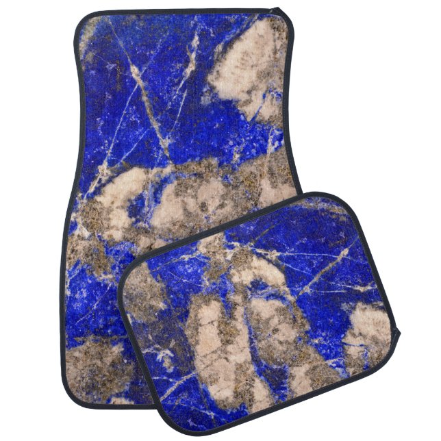 Abstract Lapis Blue gray Granite pattern  Car Floor Mat (Set)
