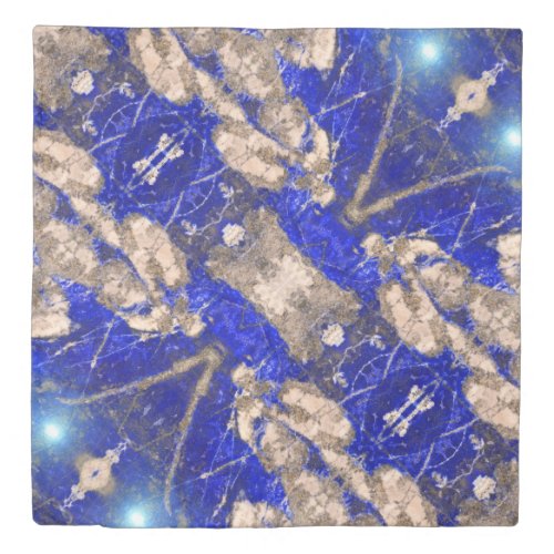 Abstract Lapis Blue gray Granite pattern   Duvet Cover