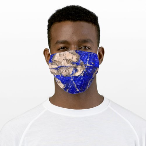 Abstract Lapis Lazuli Blue Granite Adult Cloth Face Mask