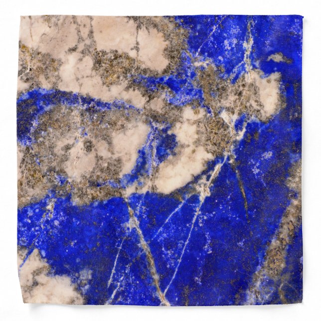 Abstract Lapis Lazuli Blue Granite Bandana (Front)