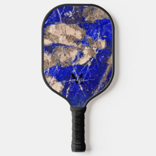 Abstract Lapis Lazuli Blue Granite calligraphy  Pickleball Paddle