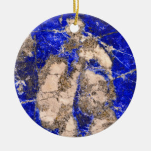 Abstract Lapis Lazuli Blue Granite Ceramic Ornament