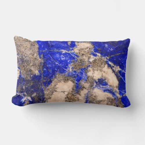Abstract Lapis Lazuli Blue Granite Lumbar Pillow