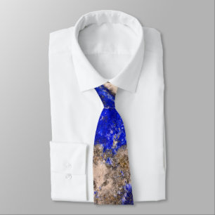 Abstract Lapis Lazuli Blue Granite Neck Tie