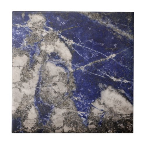 Abstract Lapis Lazuli Blue Granite Tile