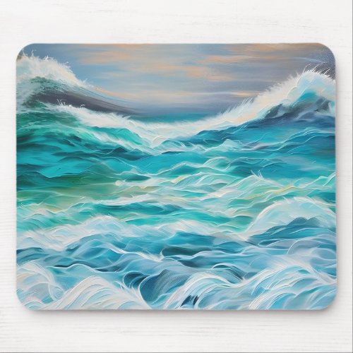 Abstract large wave in the ocean mouse pad
