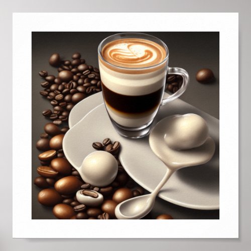 Abstract Latte Macchiato Coffee Poster