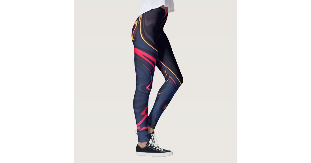 Abstract Lava Pattern Dark colors Leggings