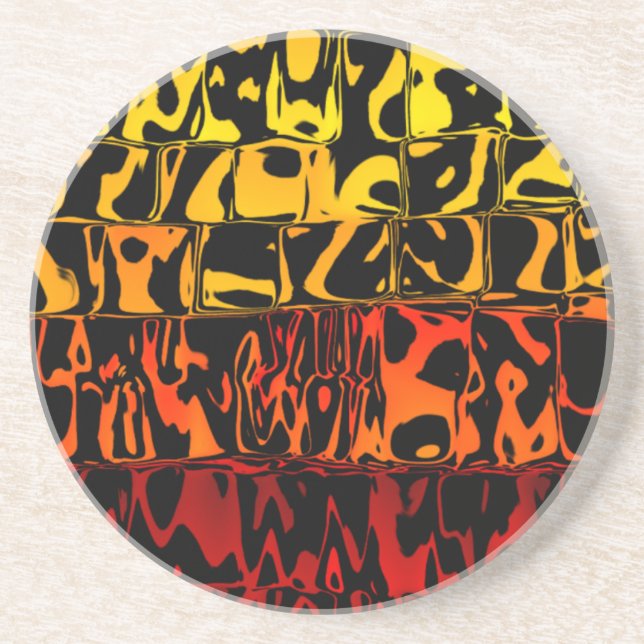 Abstract Lava Squared Drink Coaster (Front)