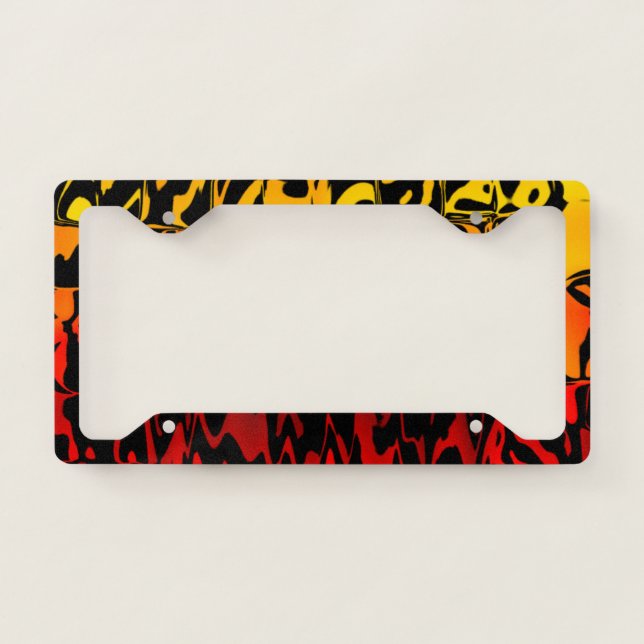 Abstract Lava Swirl License Plate Frame (Front)