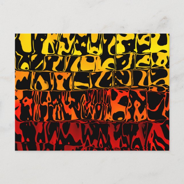 Abstract Lava Swirl Squared Postcard (Front)