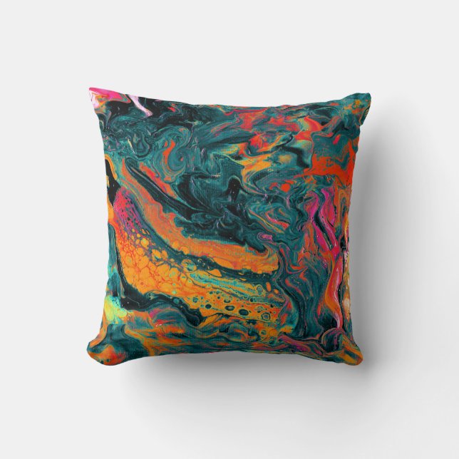Abstract Lava Throw Pillow (Front)