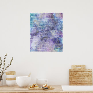 Abstract Lavender Alcohol Ink with Fine Lines Poster