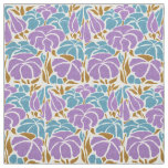 Abstract Lavender Blue Yellow Floral Fabric