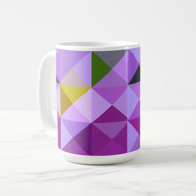 Abstract Lavender Geo Mug Cup (Front Left)