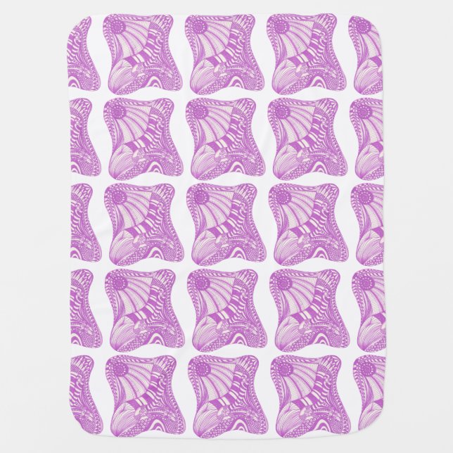 Abstract Lavender Purple Drawings Baby Blankets (Front)