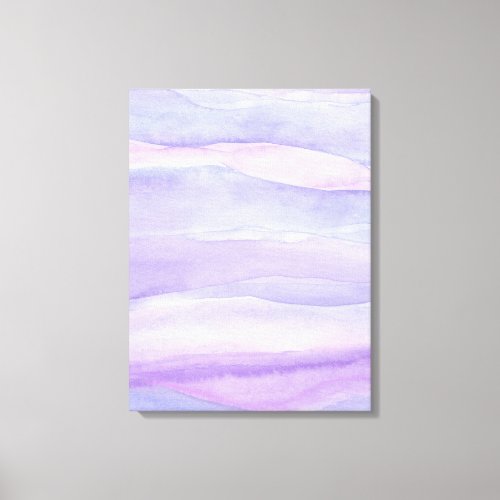 Abstract Lavender Purple Ocean Layers Watercolor Canvas Print