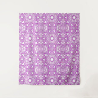 Abstract Lavender White Kaleidoscope Wall Tapestry