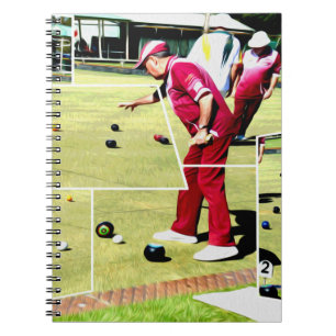 Abstract Lawn Bowls Oil Paint, Notebook