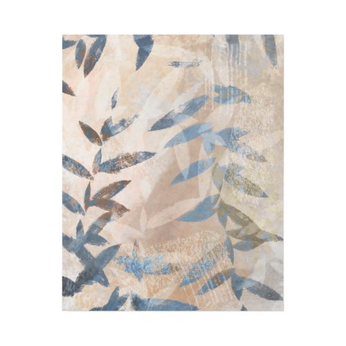 Abstract Layered Leaves _ Blue and Neutral Gallery Wrap