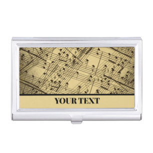 Abstract Layered Random Music Notes Customized Business Card Case