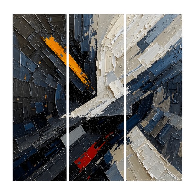 Abstract Layers in Motion Triptych Wall Art  (Front)