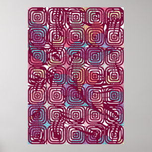 Abstract leaf colorful vintage illustration design poster