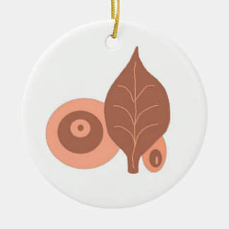 Abstract Leaf Design Ceramic Ornament