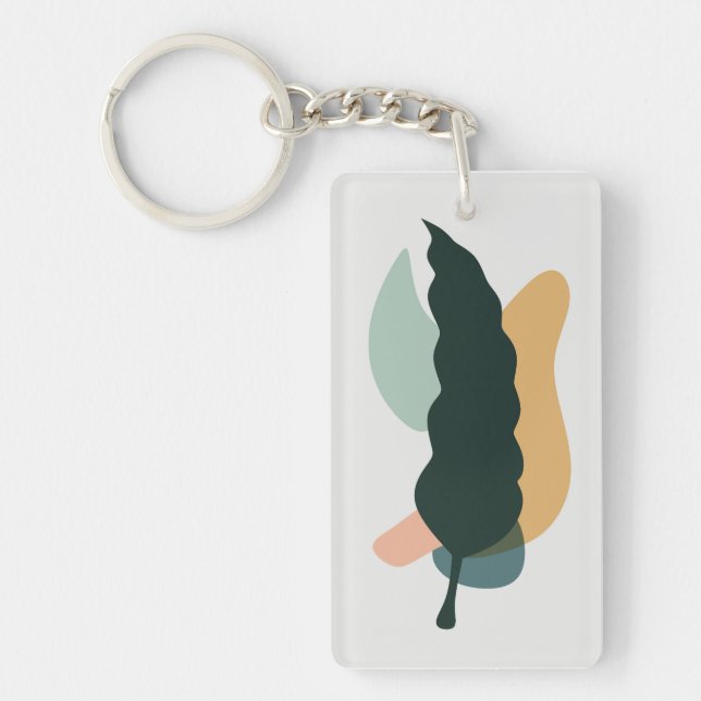 Abstract leaf design  keychain (Front)