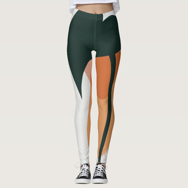  Abstract leaf design  Leggings (Front)