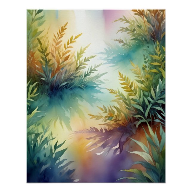 Abstract Leaf Poster Background Wallpaper Tree Art (Front)