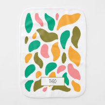 Abstract Leaf Shapes Cute Burp Cloth