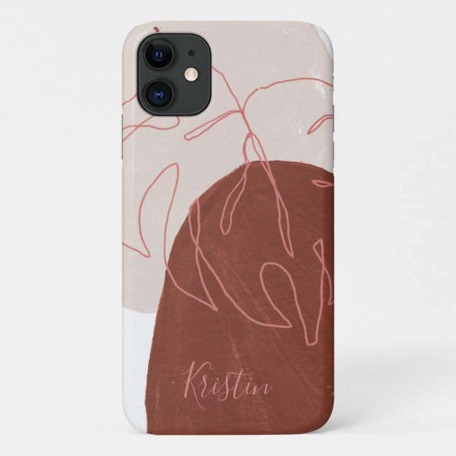 Abstract Leaf Terra Cotta Shapes Case-Mate iPhone Case (Back)