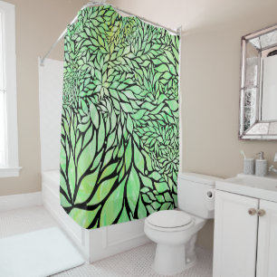 Abstract leaf textured leaf design shower curtain