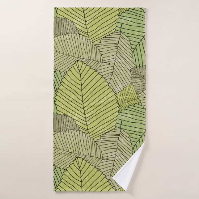 Abstract leafs pattern colorful bath towel (Bath Towel)