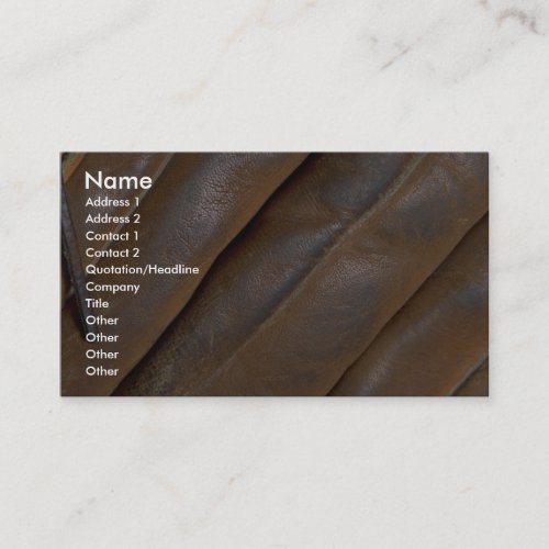 Abstract Leather baseball glove Business Card
