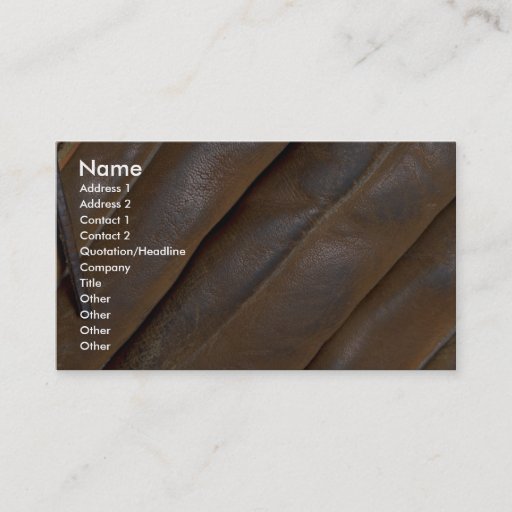 Customizable Abstract Leather baseball glove Business Card