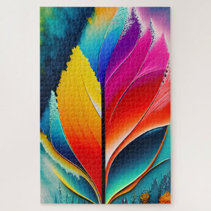 Abstract Leave Watercolor Painting Jigsaw Puzzle