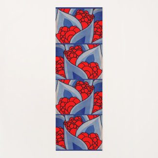 abstract leaves and flowers print yoga mat