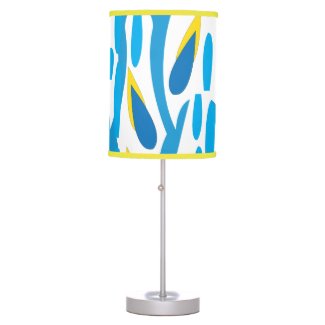 Abstract Leaves Blue Yellow Pattern