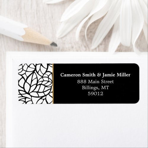 Abstract Leaves Border Return Address Label