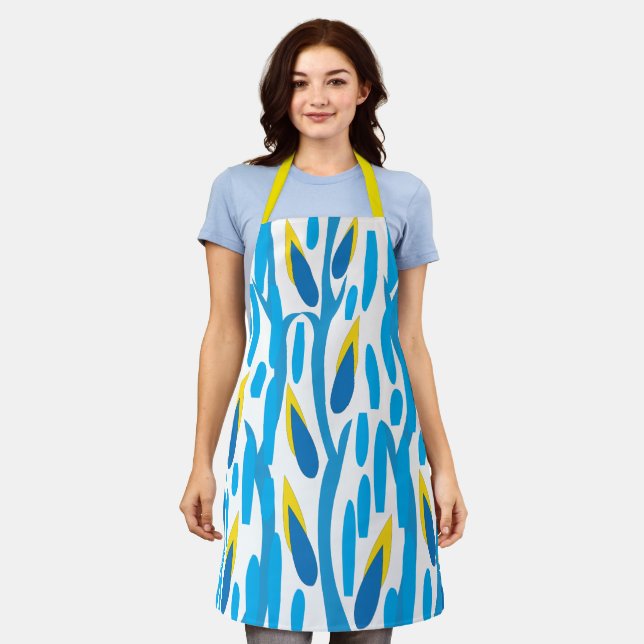 Abstract Leaves Elegant Modern Apron (Worn)