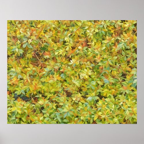 Abstract Leaves Green Watercolor Style Art Poster