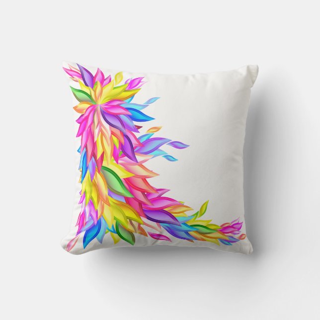 Abstract Leaves in Full Color American MoJo Pillow (Front)