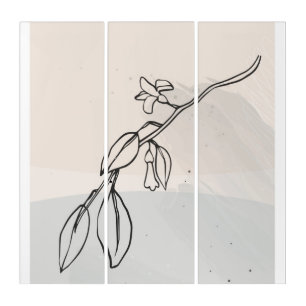 Abstract leaves line art
