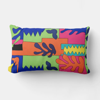 Abstract Leaves Lumbar Pillow