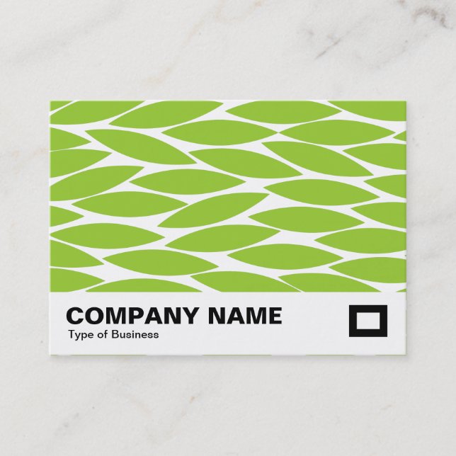 Abstract Leaves - Martian Green Business Card (Front)