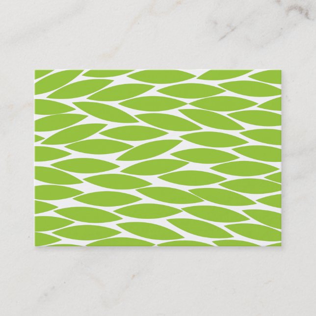Abstract Leaves - Martian Green Business Card (Front)