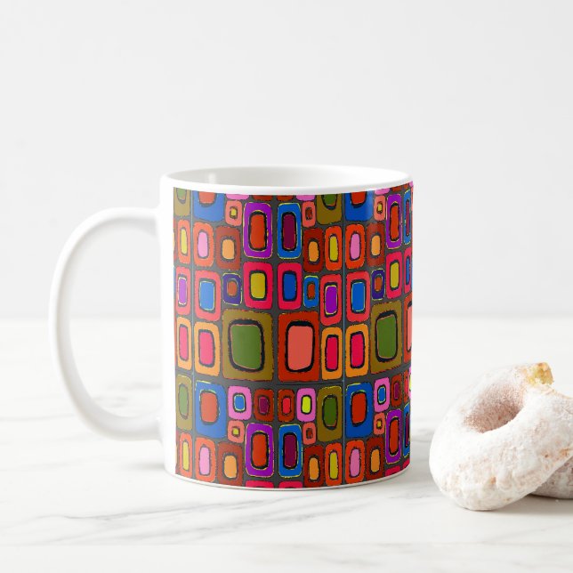 Abstract Leaves, MAtisse Style Coffee Mug (With Donut)
