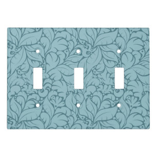 Abstract leaves muted teal pattern light switch cover